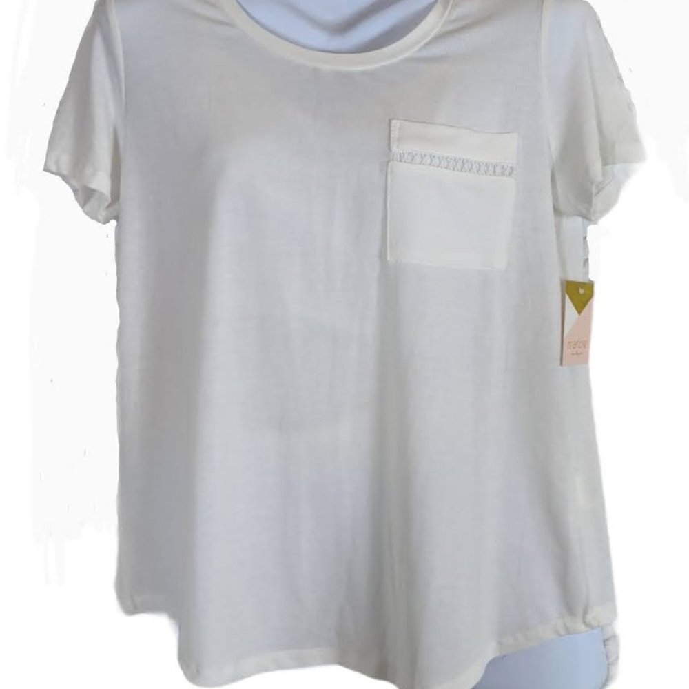 Marlow size L round neck lattice detail top NWT